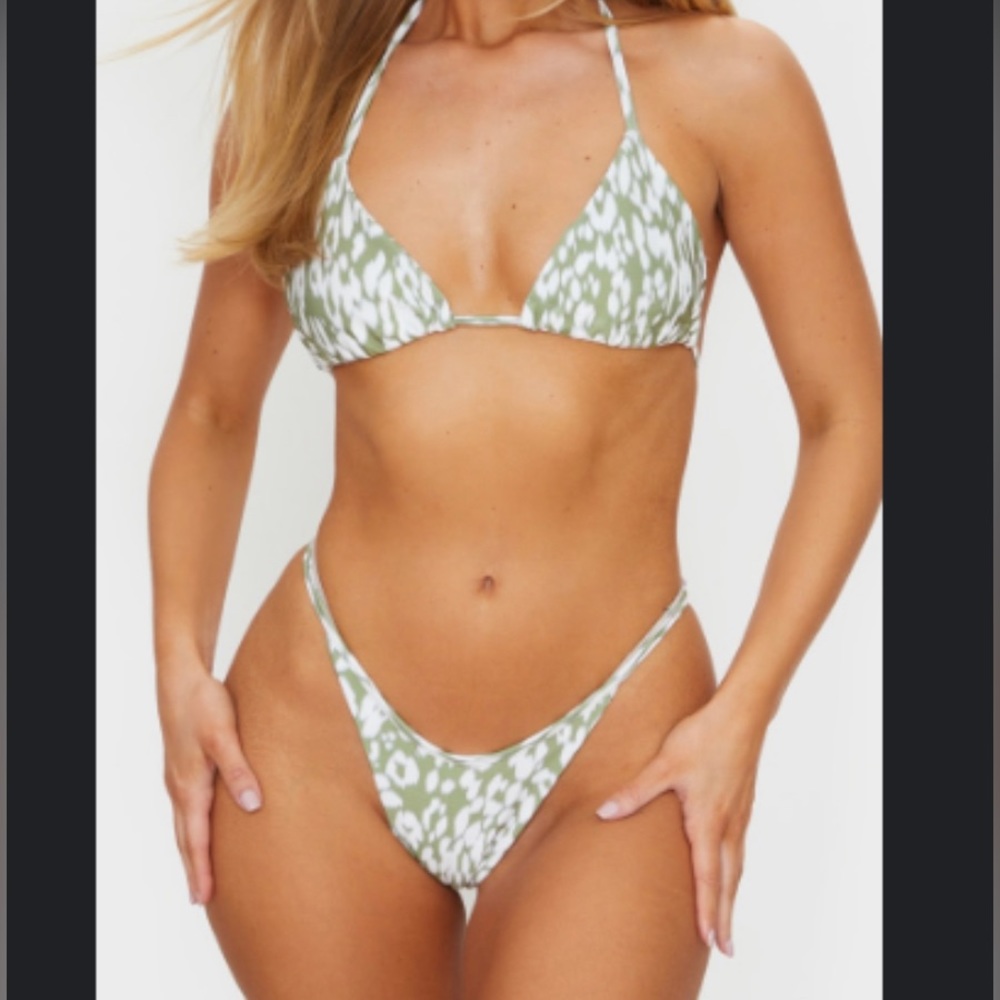 Blurred Cheetah Green Bikini 💚